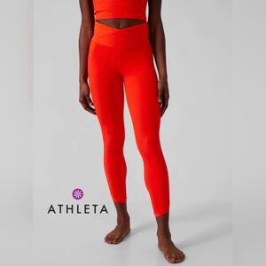 Athleta Elation Crossover Rib 7/8 Tight Flame Orange XL